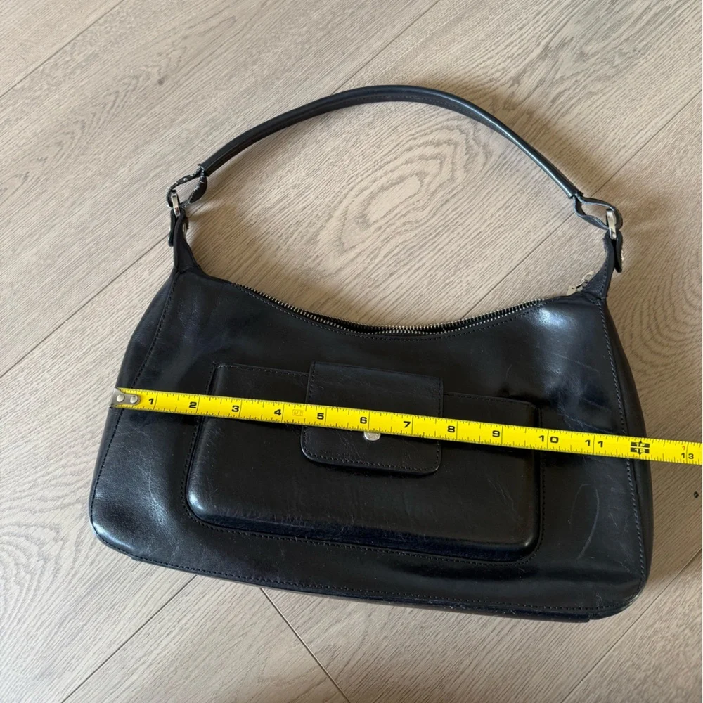 Monsac‎ original purse Bag Hobo shoulder black Y2K Vintage VTG Leather